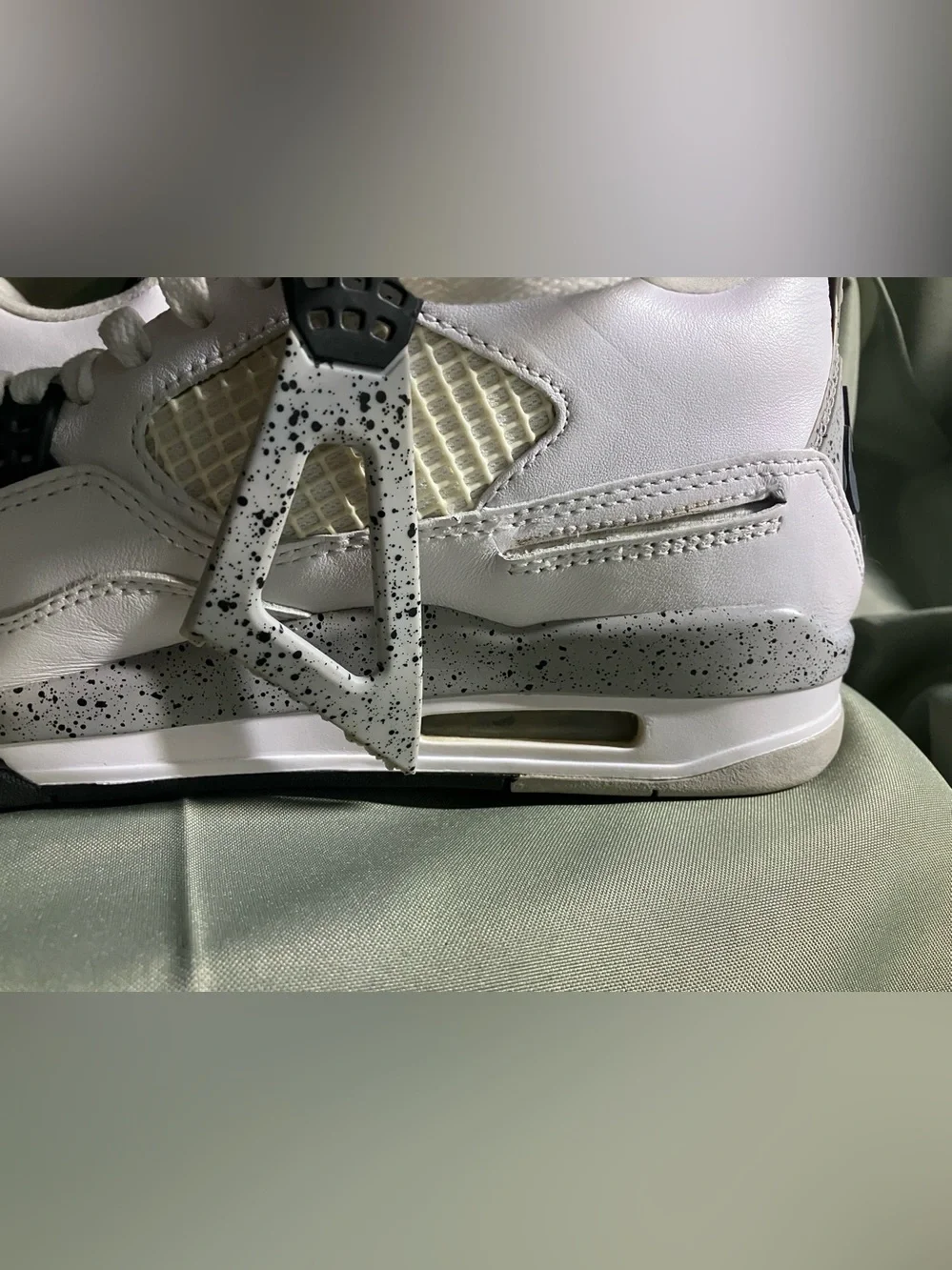 Air Jordan White Black Cement Grey Retro 4 Sneakers